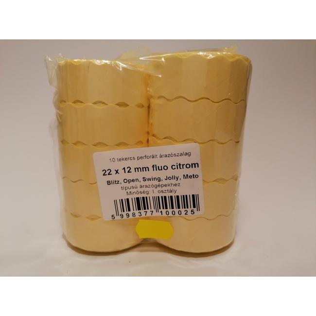 Árazógép szalag 22x12 mm fluo citrom