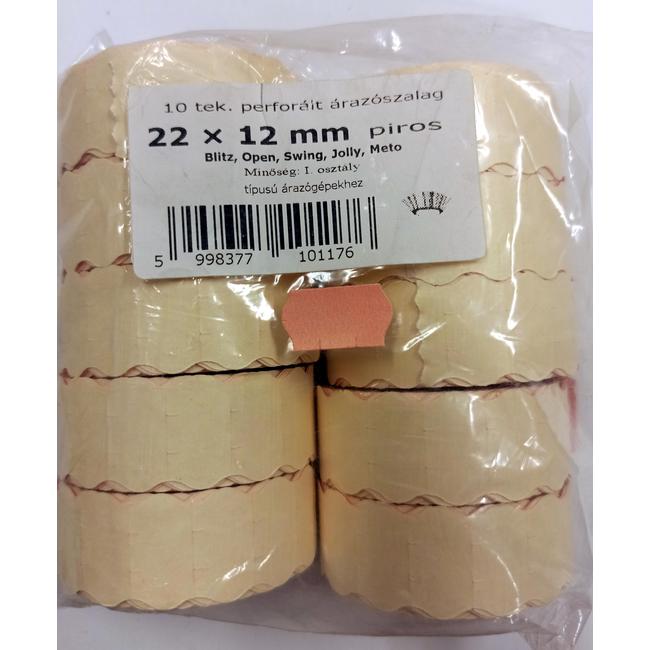 Árazógép szalag 22x12 mm piros