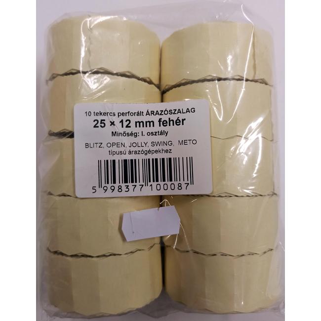 Árazógép szalag 25x12 mm fehér 