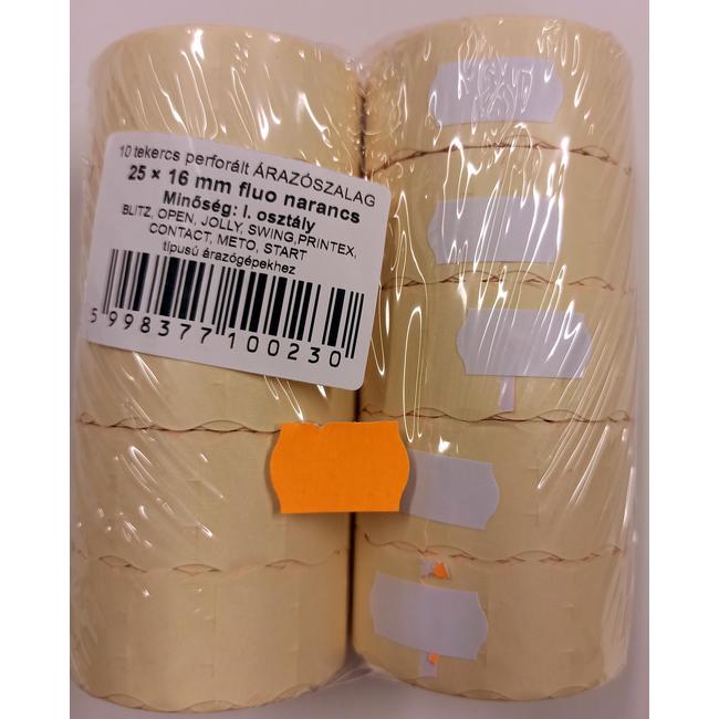 Árazógép szalag 25x16 mm fluo narancs