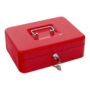 Kép 1/2 - Pénzkazetta kulcsos zárral piros színben 90x200x160mm 
